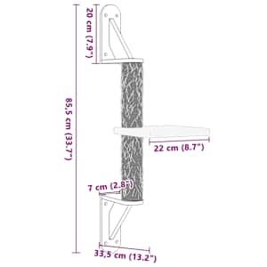 Nástěnné škrabadlo pro kočky se sloupkem krémové 85,5 cm - obrázek 7