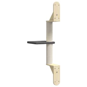 Nástěnné škrabadlo pro kočky se sloupkem tmavě šedé 85,5 cm - obrázek 6