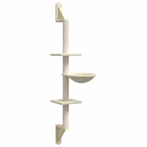 vidaXL seinale kinnitatav kassi kraapimispost, kreemjas, 142,5 cm