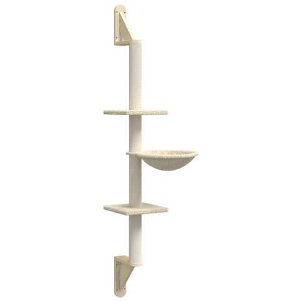 vidaXL seinale kinnitatav kassi kraapimispost, kreemjas, 142,5 cm