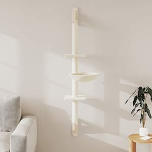 Stensko mačje drevo s praskalnikom krem 142,5 cm