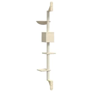 Nástěnné škrabadlo pro kočky se sloupkem krémové 187 cm - obrázek 6