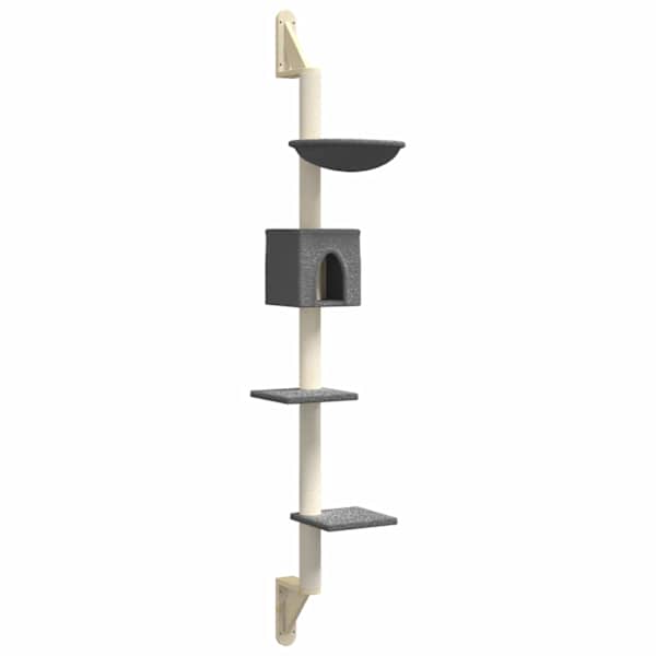 vidaXL seinale kinnitatav kassi kraapimispost, tumehall, 187 cm