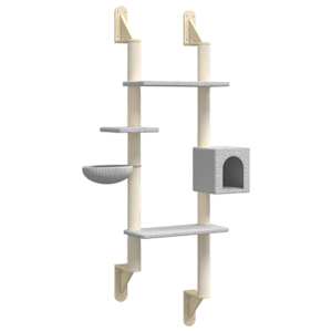 vidaXL seinale kinnitatav kassi kraapimispost, helehall, 180 cm