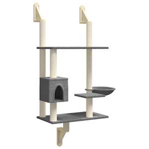 vidaXL seinale kinnitatav kassi kraapimispost, tumehall, 153 cm