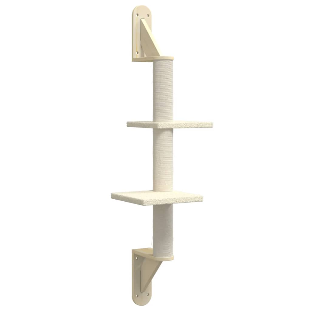 vidaXL Nástěnné škrabadlo pro kočky se sloupkem krémové 108 cm