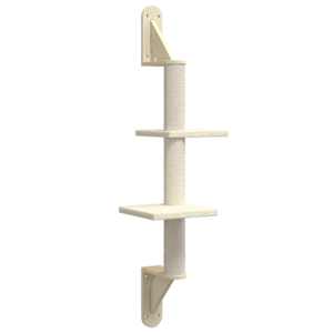 Nástěnné škrabadlo pro kočky se sloupkem krémové 108 cm - obrázek 2