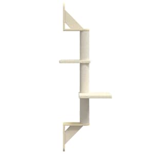Nástěnné škrabadlo pro kočky se sloupkem krémové 108 cm - obrázek 5