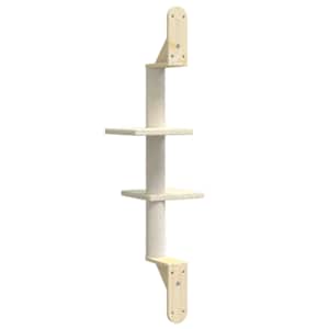 Nástěnné škrabadlo pro kočky se sloupkem krémové 108 cm - obrázek 6