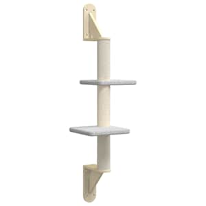 Nástěnné škrabadlo pro kočky se sloupkem světle šedé 108 cm - obrázek 2