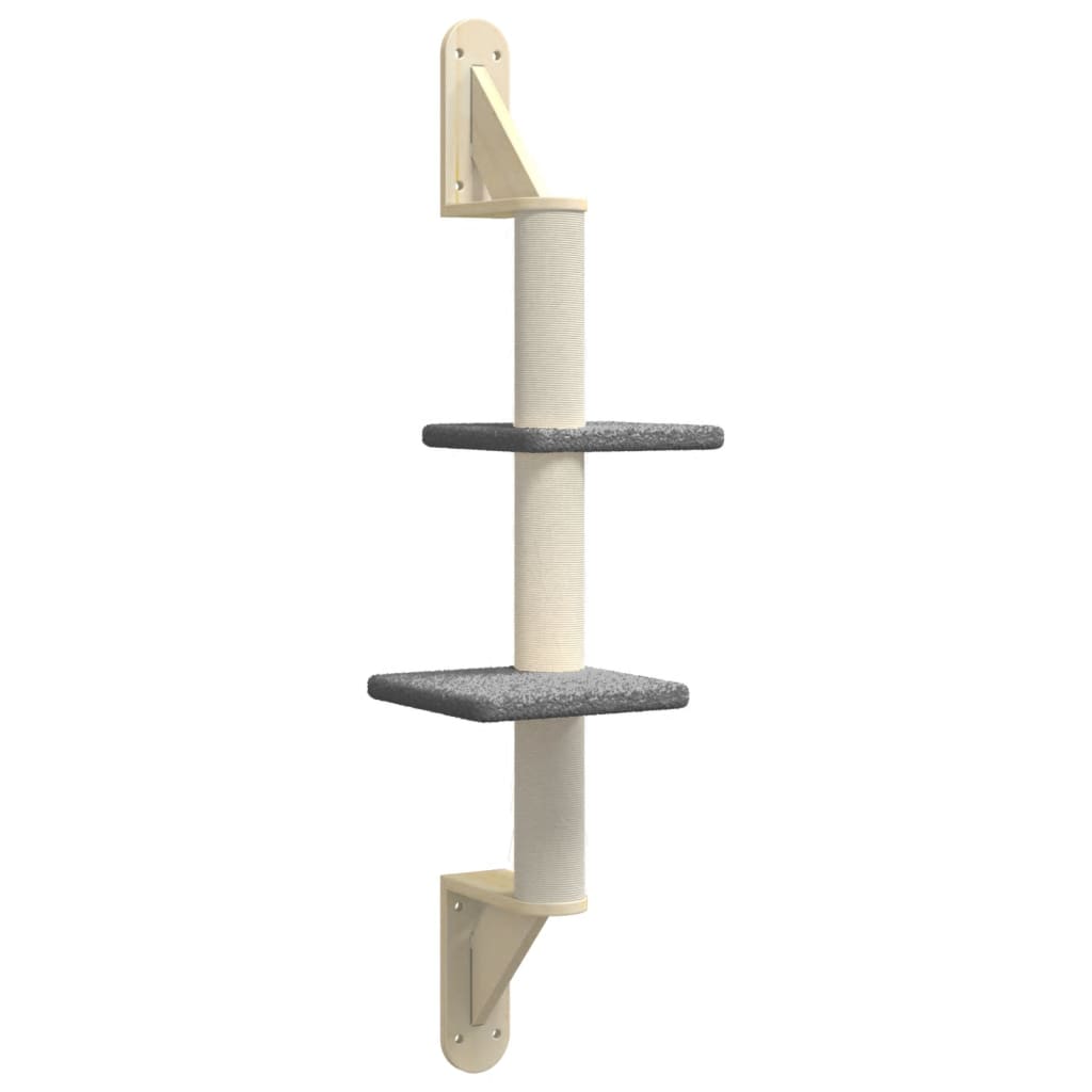 vidaXL Nástěnné škrabadlo pro kočky se sloupkem tmavě šedé 108 cm