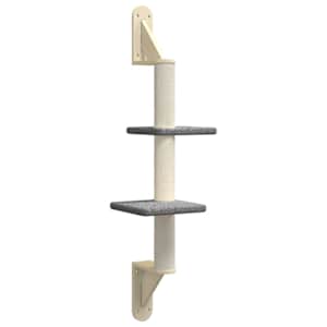 Nástěnné škrabadlo pro kočky se sloupkem tmavě šedé 108 cm - obrázek 2