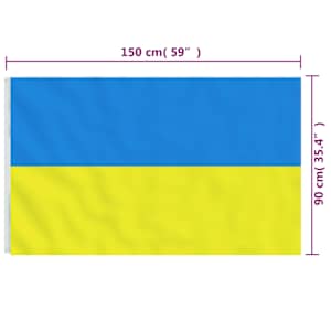 Ukrajinská vlajka s mosaznými průchodkami 90 x 150 cm - obrázek 4