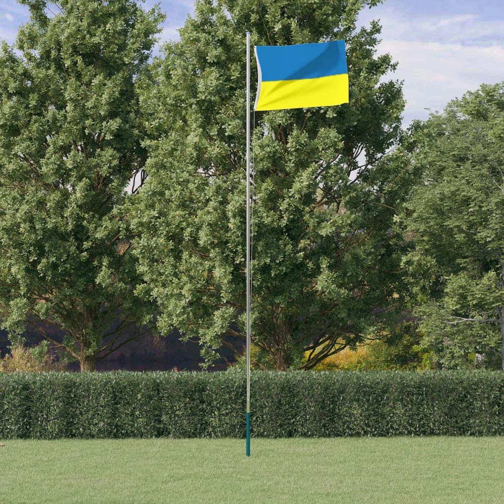 vidaXL Ukraine flag med messingøjer 90x150 cm