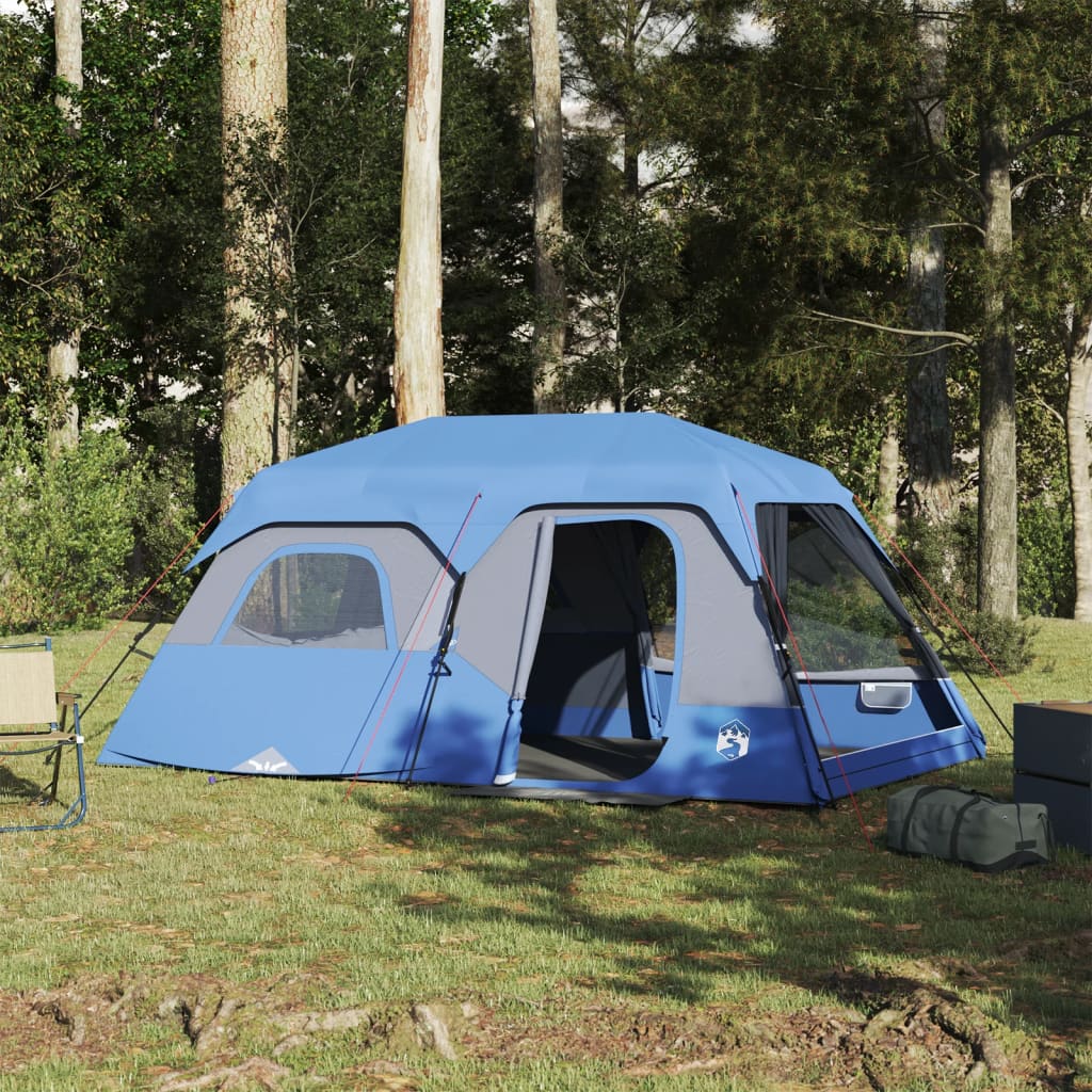 vidaXL Cort de camping, 9 persoane, albastru, 441x288x217 cm