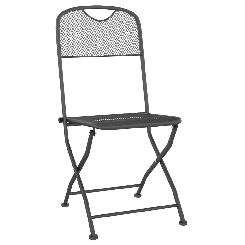 Ensemble à Manger de Jardin Terrasse 9 pcs liquidation Anthracite Métal Maille vidaXL