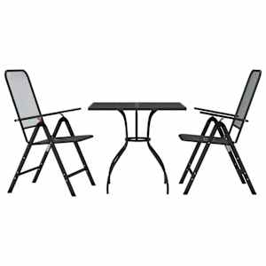 vidaXL 3-osaline aia s&ouml;&ouml;gim&ouml;&ouml;bli komplekt, antratsiit, metall, v&otilde;rk