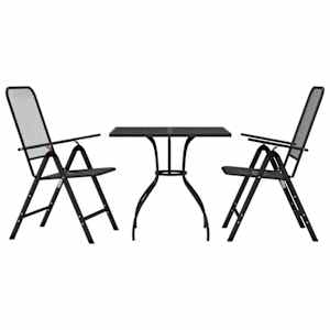 3dílný zahradní jídelní set antracitový tahokov - obrázek 2
