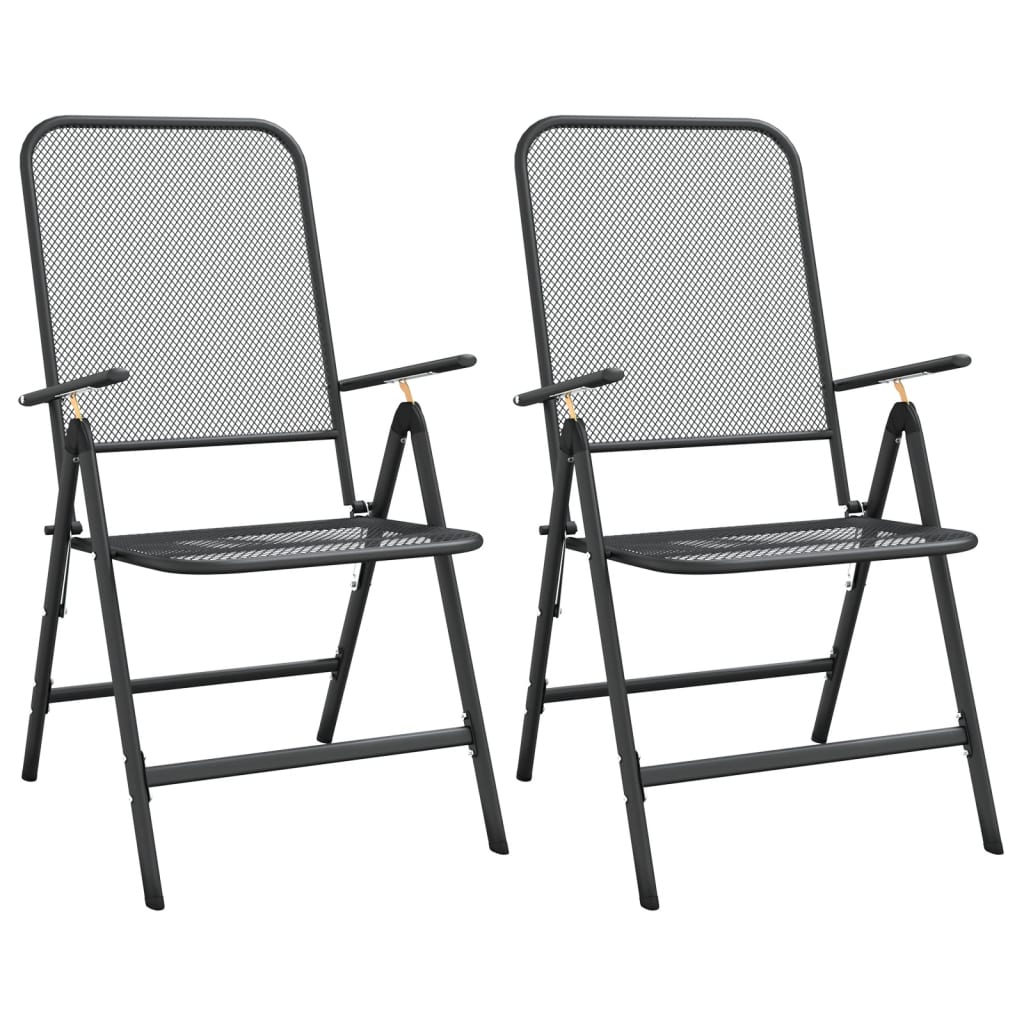 Zestaw mebli ogrodowych, 2x krzesło + stół, antracytowy
