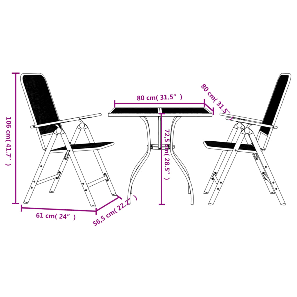 Ensemble à Manger de Jardin Terrasse 5 2024 pcs Anthracite Métal Maille vidaXL