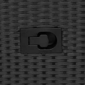3dílný bistro set s poduškami černý polyratan - obrázek 6
