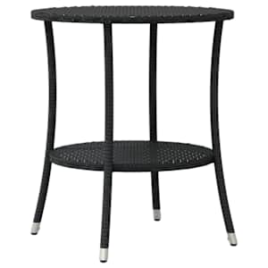 3dílný bistro set s poduškami černý polyratan - obrázek 8
