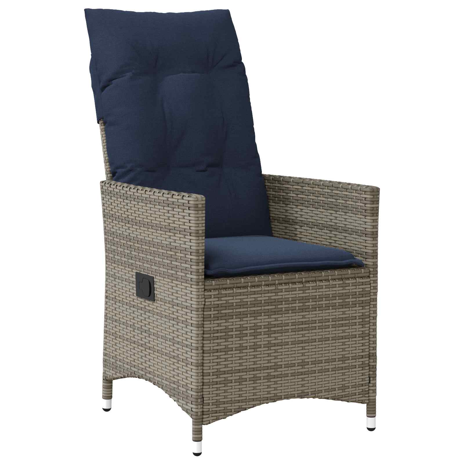3-delige Bistroset met kussens poly rattan grijs - Afbeelding 7