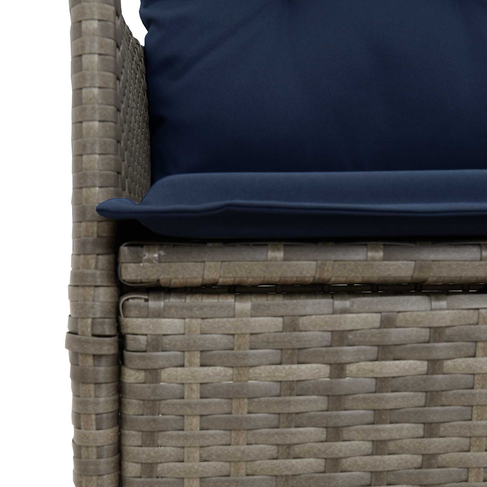 vidaXL Gartenstühle Verstellbar 2 Stk. mit Kissen Grau Poly Rattan – Bild 13