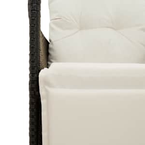 3dílný bistro set s poduškami černý polyratan - obrázek 7