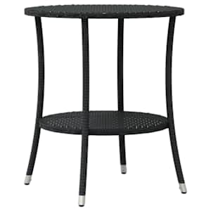 3dílný bistro set s poduškami černý polyratan - obrázek 8