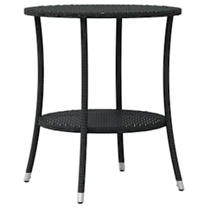 3dílný bistro set s poduškami černý polyratan - obrázek 8