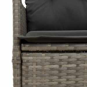 Polohovací zahradní pohovka 2místná se stolkem šedá polyratan - obrázek 9