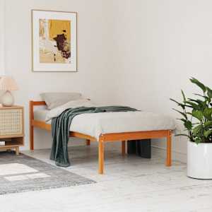 Postel pro seniory voskově hnědá 75 x 190 cm masivní borovice - obrázek 1