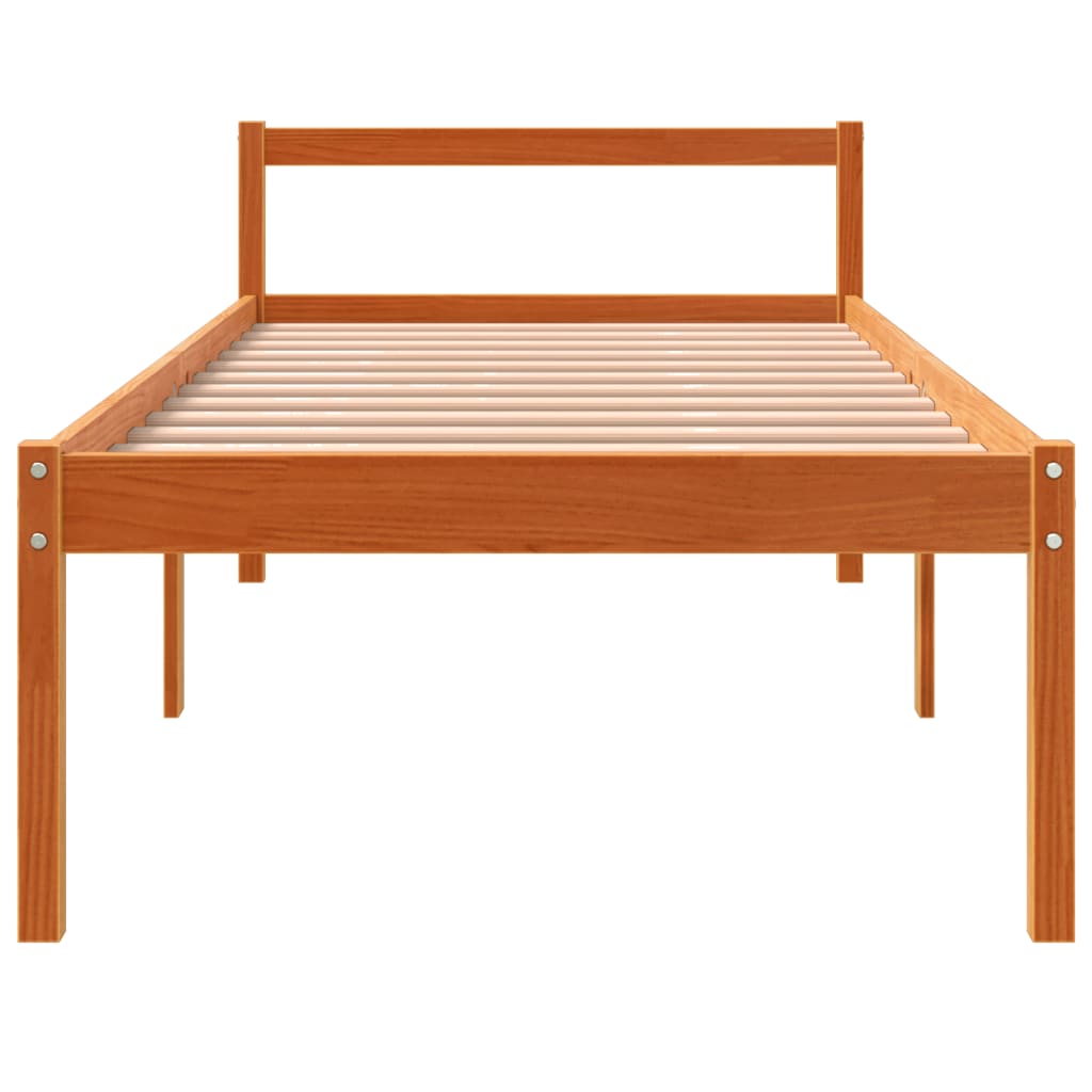 vidaXL Seniorenbed massief grenenhout wasbruin 90x190 cm bruin, foto 4