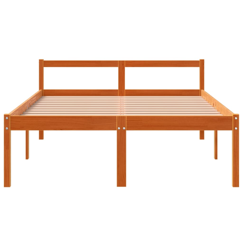 vidaXL Seniorenbed massief grenenhout wasbruin 120x190 cm bruin, foto 4