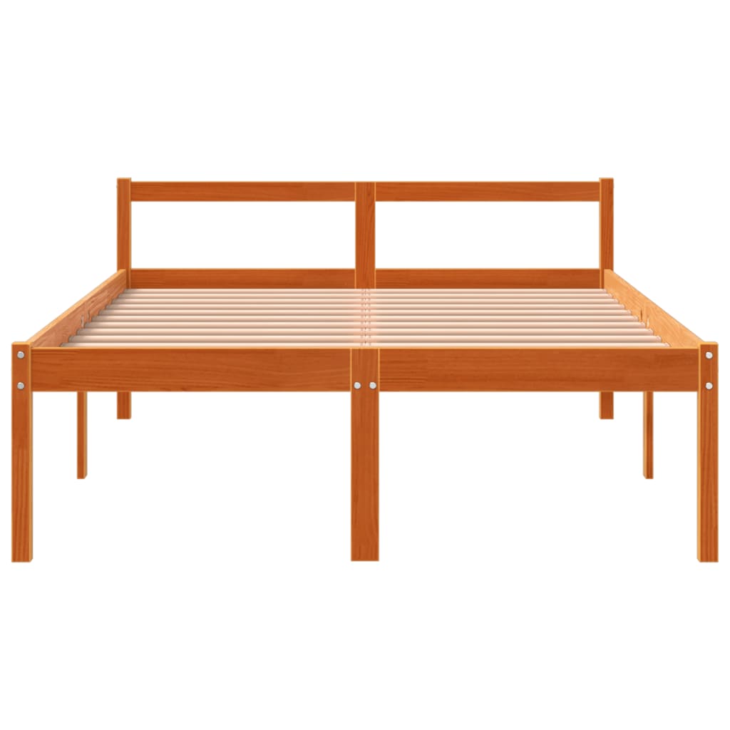 vidaXL Seniorenbed 135x190 cm massief grenenhout wasbruin bruin, foto 4