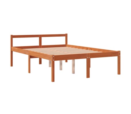 vidaXL Letto per Anziani Marrone Cera 135x190 cm Legno Massello Pino
