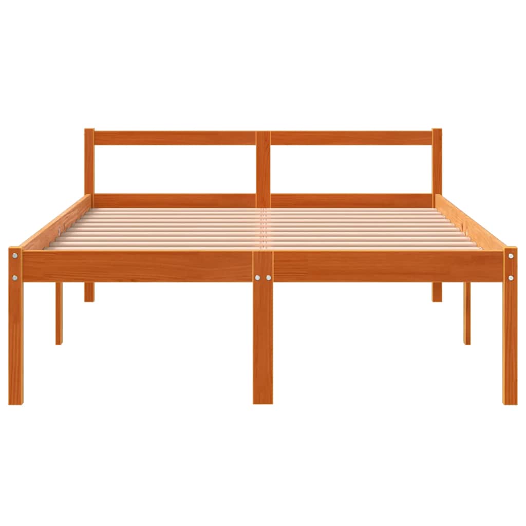 vidaXL Seniorenbed massief grenenhout wasbruin 140x190 cm bruin, foto 4
