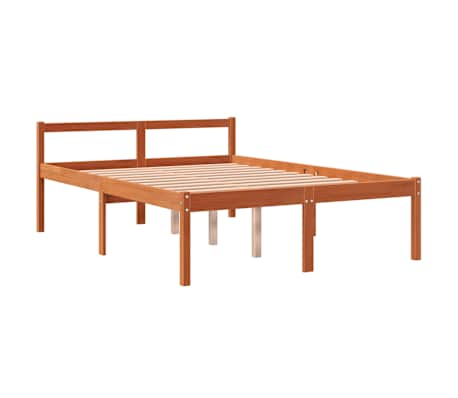 vidaXL Pat pentru seniori, maro ceruit, 140x190 cm, lemn masiv de pin