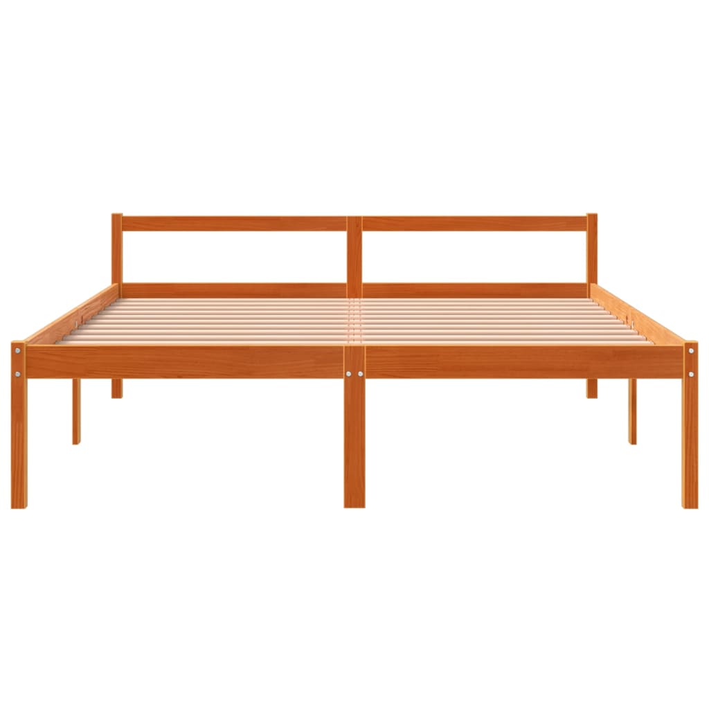 vidaXL Seniorenbed massief grenenhout wasbruin 150x200 cm bruin, foto 4