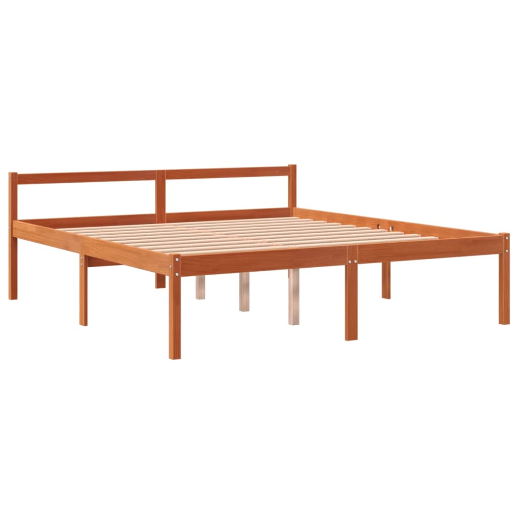 vidaXL Seniorenbed massief grenenhout wasbruin 160x200 cm afbeelding