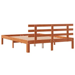 Postel bez matrace voskově hnědá 140 x 190 cm masivní borovice - obrázek 6