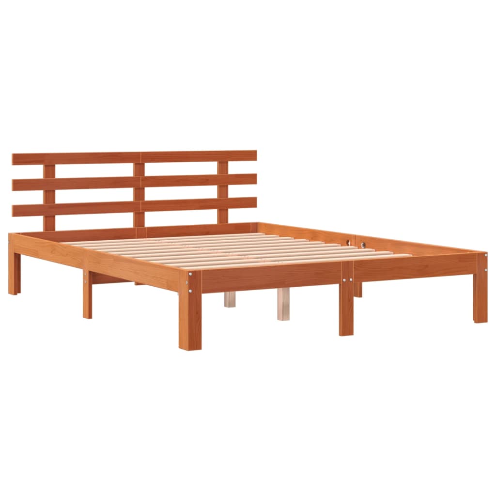 vidaXL Bedframe zonder matras massief grenenhout wasbruin 120x200 cm afbeelding