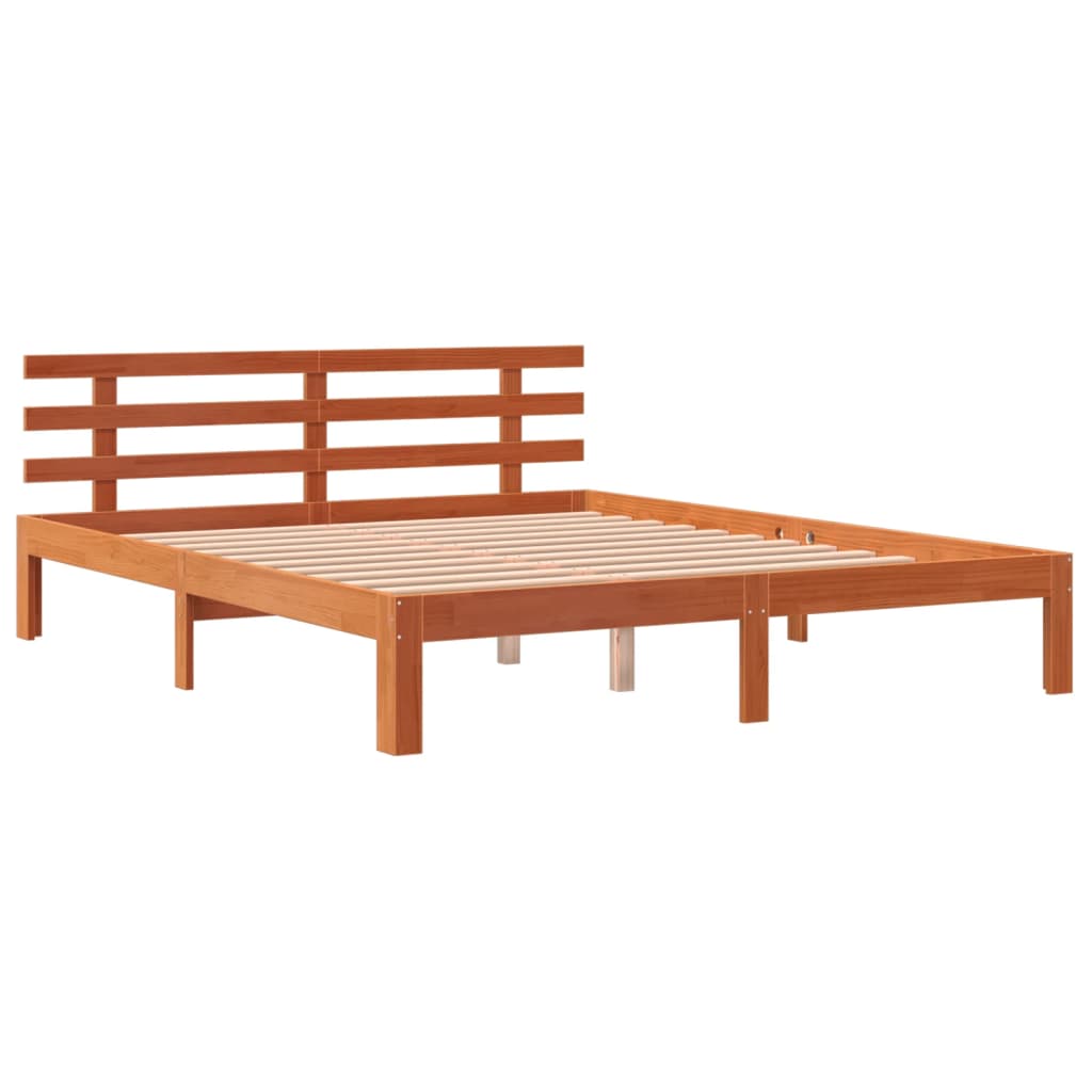 vidaXL Bedframe zonder matras massief grenenhout wasbruin 160x200 cm afbeelding