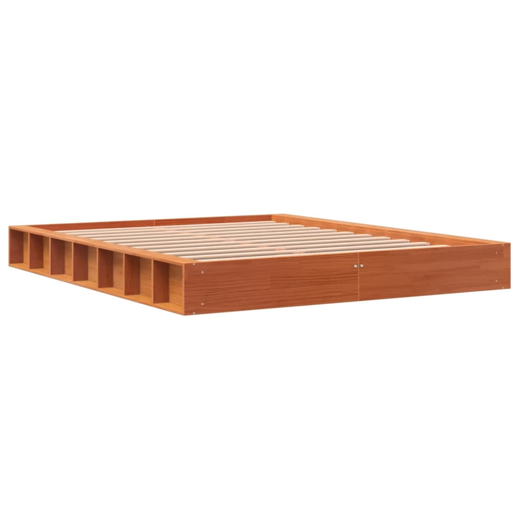 vidaXL Bedframe zonder matras massief grenenhout wasbruin 160x200 cm afbeelding