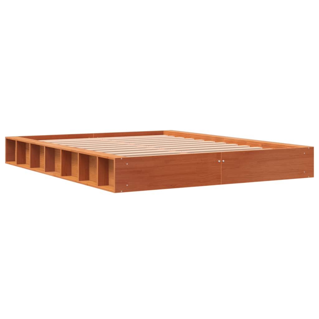 vidaXL Bedframe zonder matras massief grenenhout wasbruin 120x200 cm afbeelding