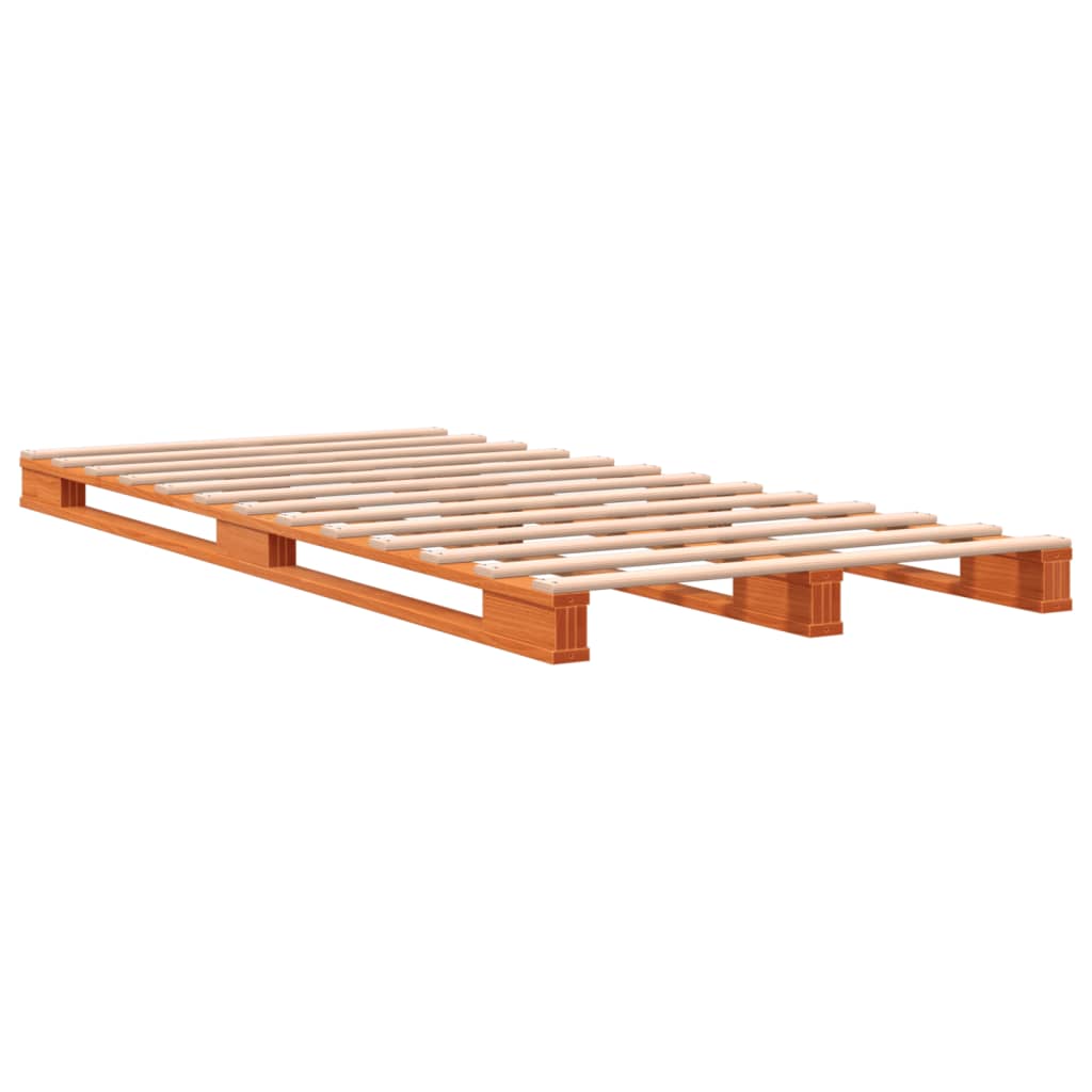 vidaXL Palletbed massief grenenhout wasbruin 90x200 cm afbeelding
