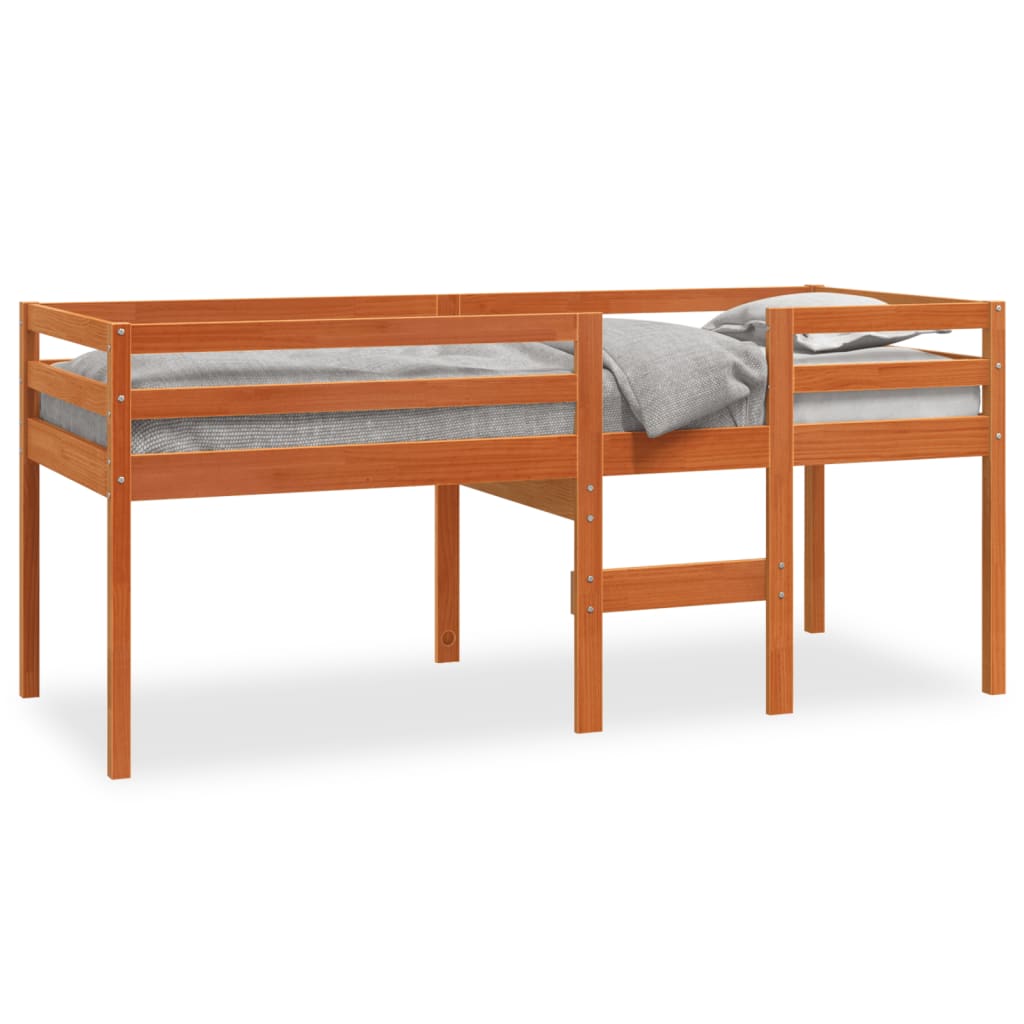 Patrová postel voskově hnědá 80 x 200 cm masivní borové dřevo