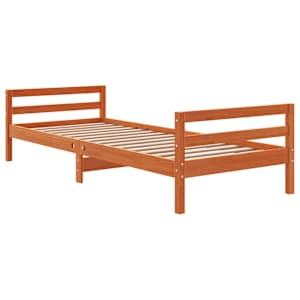 Postel bez matrace voskově hnědá 90 x 200 cm masivní borovice - obrázek 6