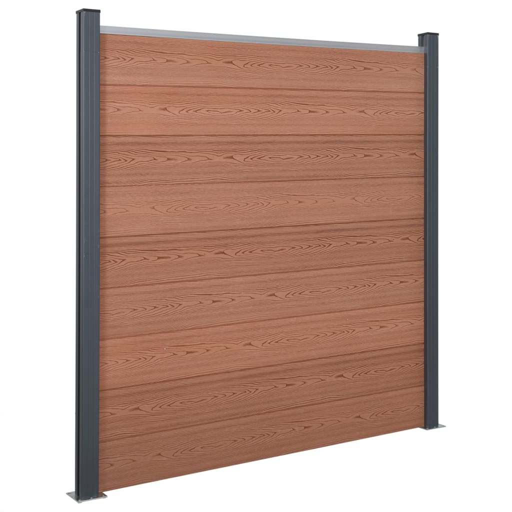 vidaXL Fence Panel Set Brown 180×186 cm WPC